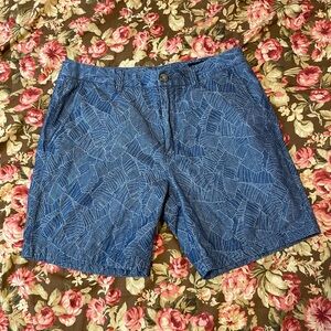 Bonobos Mens Blue Palm‎ Leaf Chino Shorts 34/7